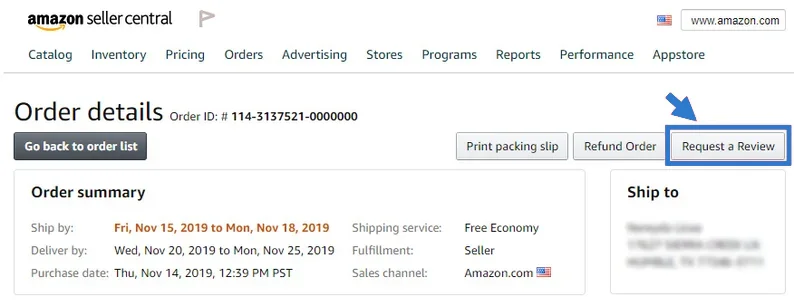 Amazon's Request a Review Feature
